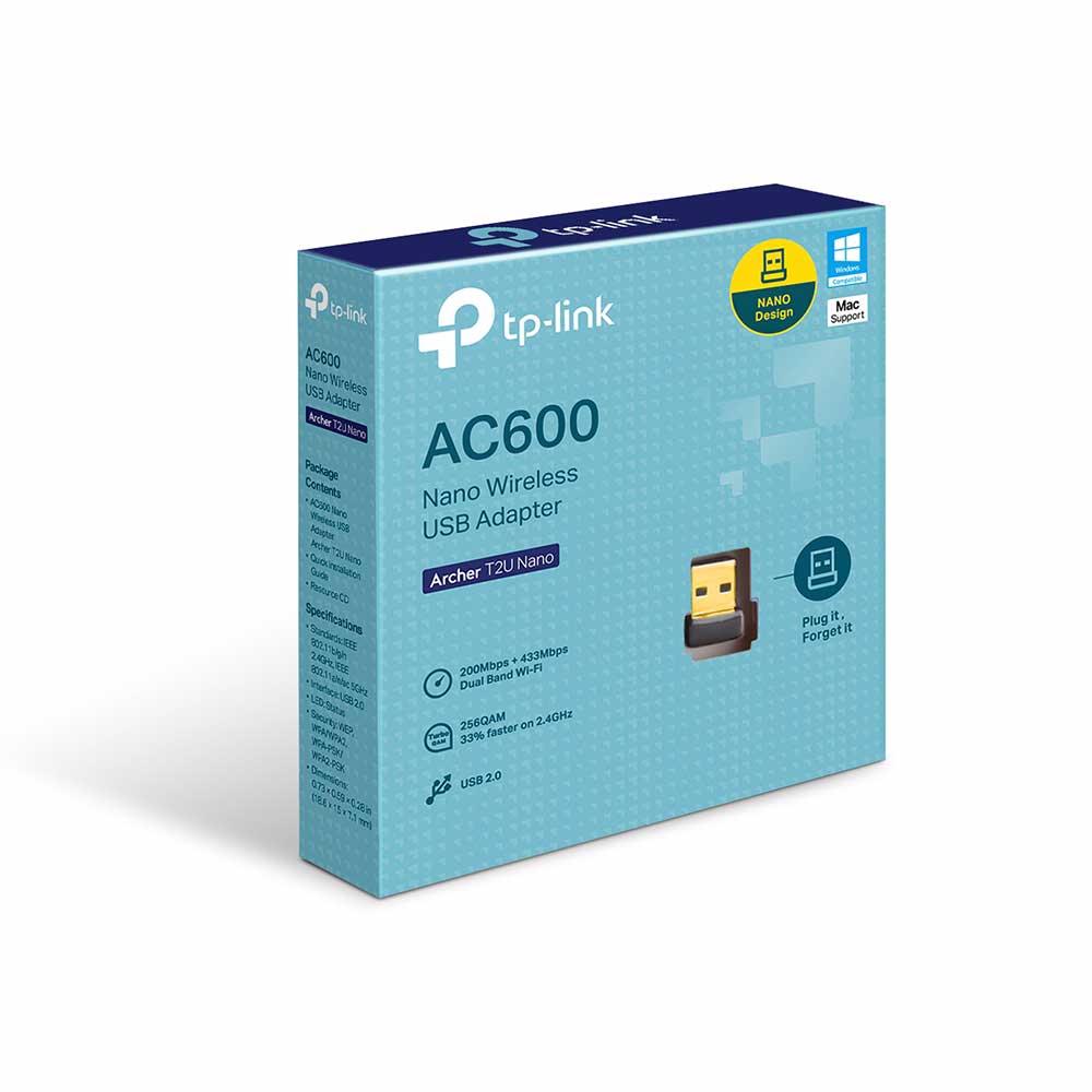 tplink-archer-t2u-001 TP-Link Archer T2U Nano AC600 Wireless USB Adapter